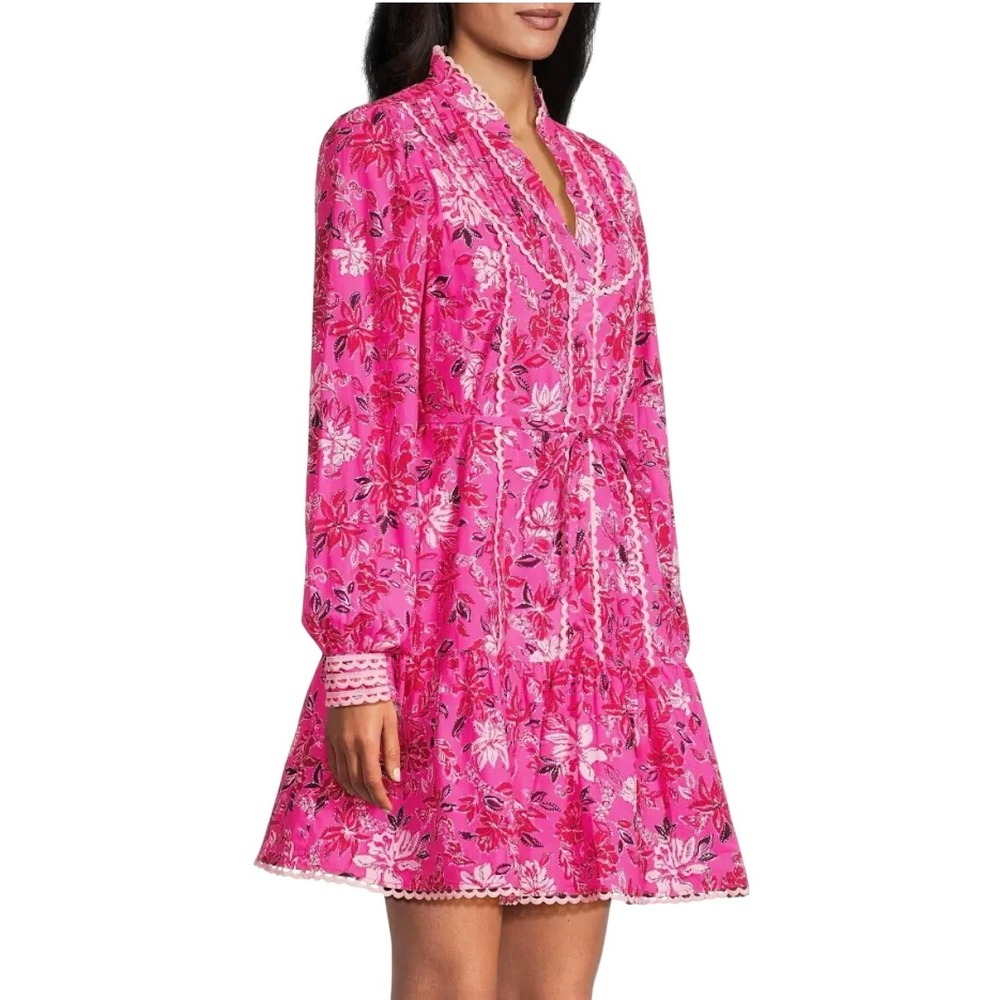Lilly Pulitzer NWT Passion Fruit Pink Floral Lace Dress 10 Barbiecore Tropical
